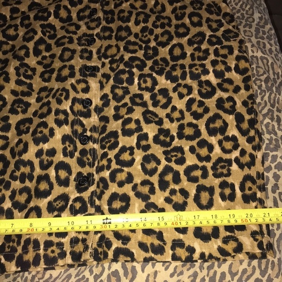Ralph Lauren size 14 Leopard print, button down skirt with pockets Aragon print - Picture 8 of 13